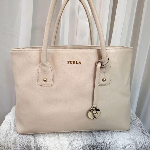 Off white Furla Top Handle Bag Large Tote shoulder bag women's - Picture 1 of 16